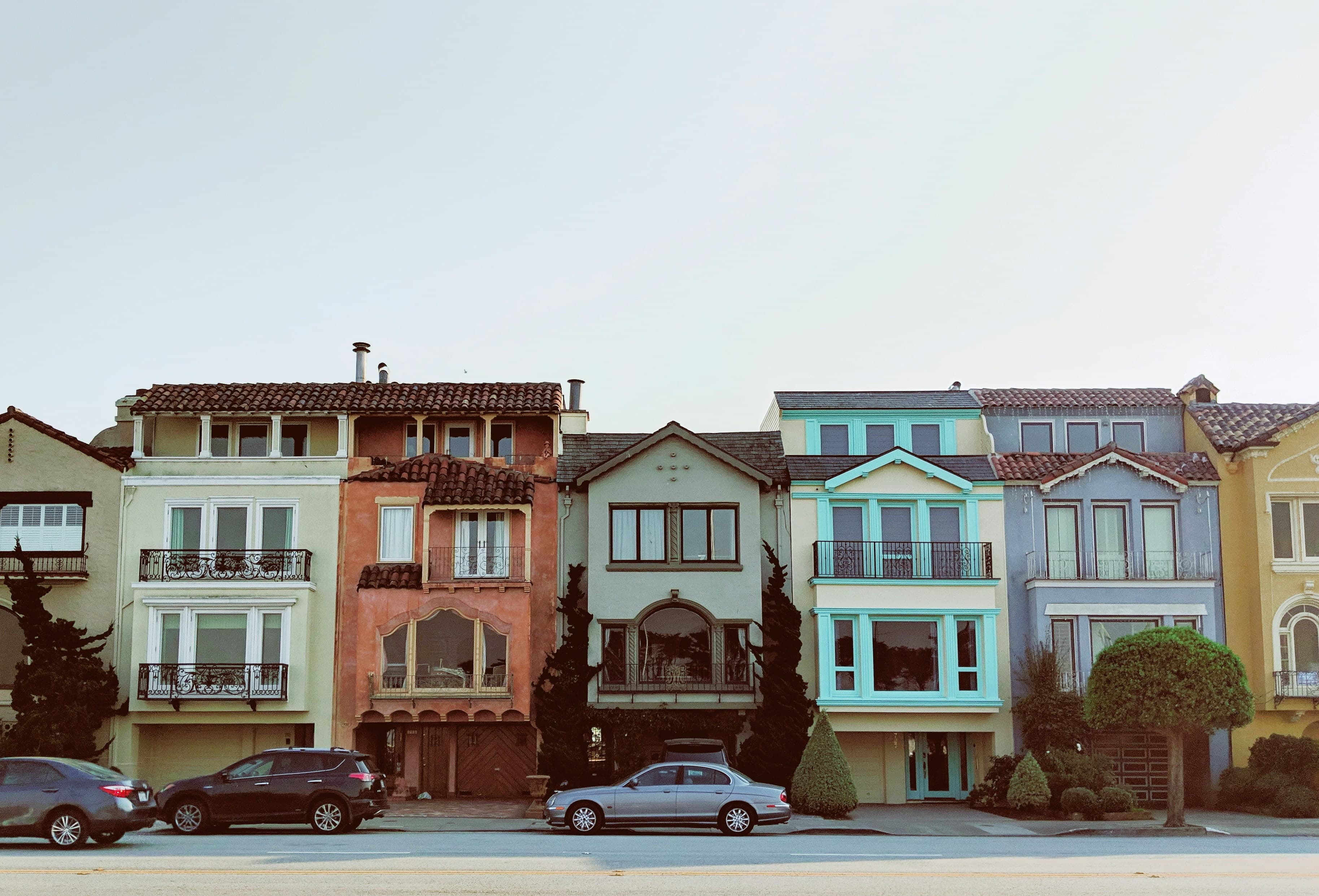 Colorful houses in a row